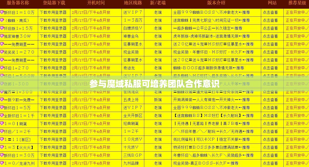 参与魔域私服可培养团队合作意识