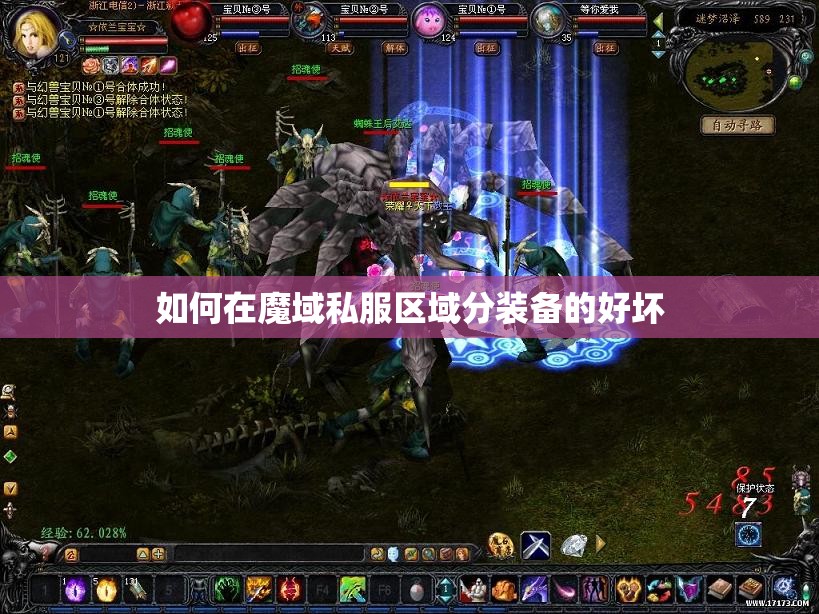 如何在魔域私服区域分装备的好坏