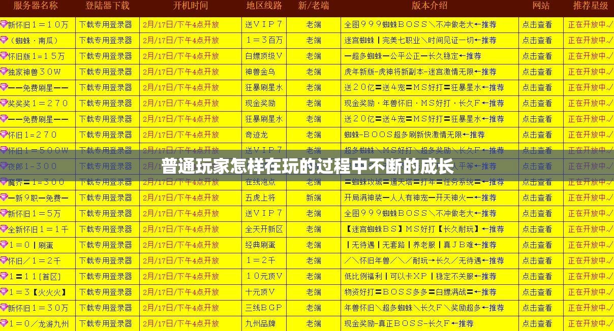普通玩家怎样在玩的过程中不断的成长